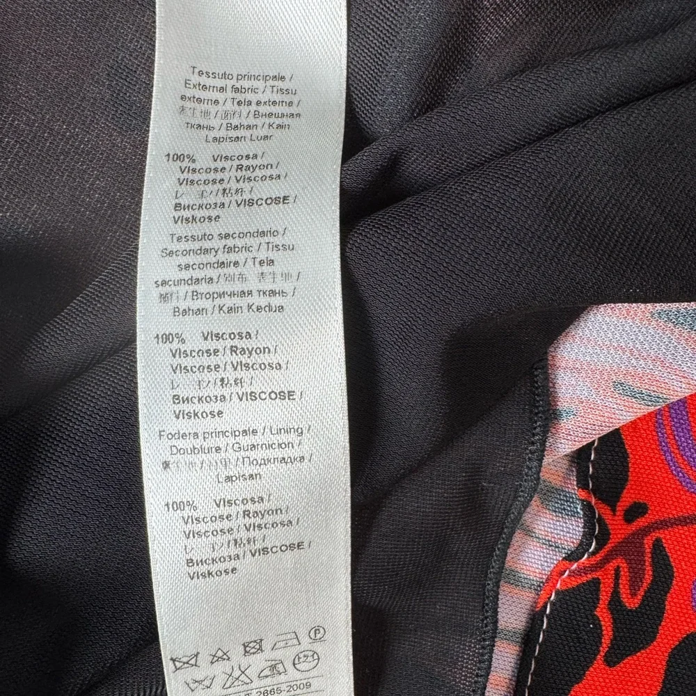 Roberto Cavalli Pink, Black & Purple Printed V-Neck Dress - Picture 10 of 10